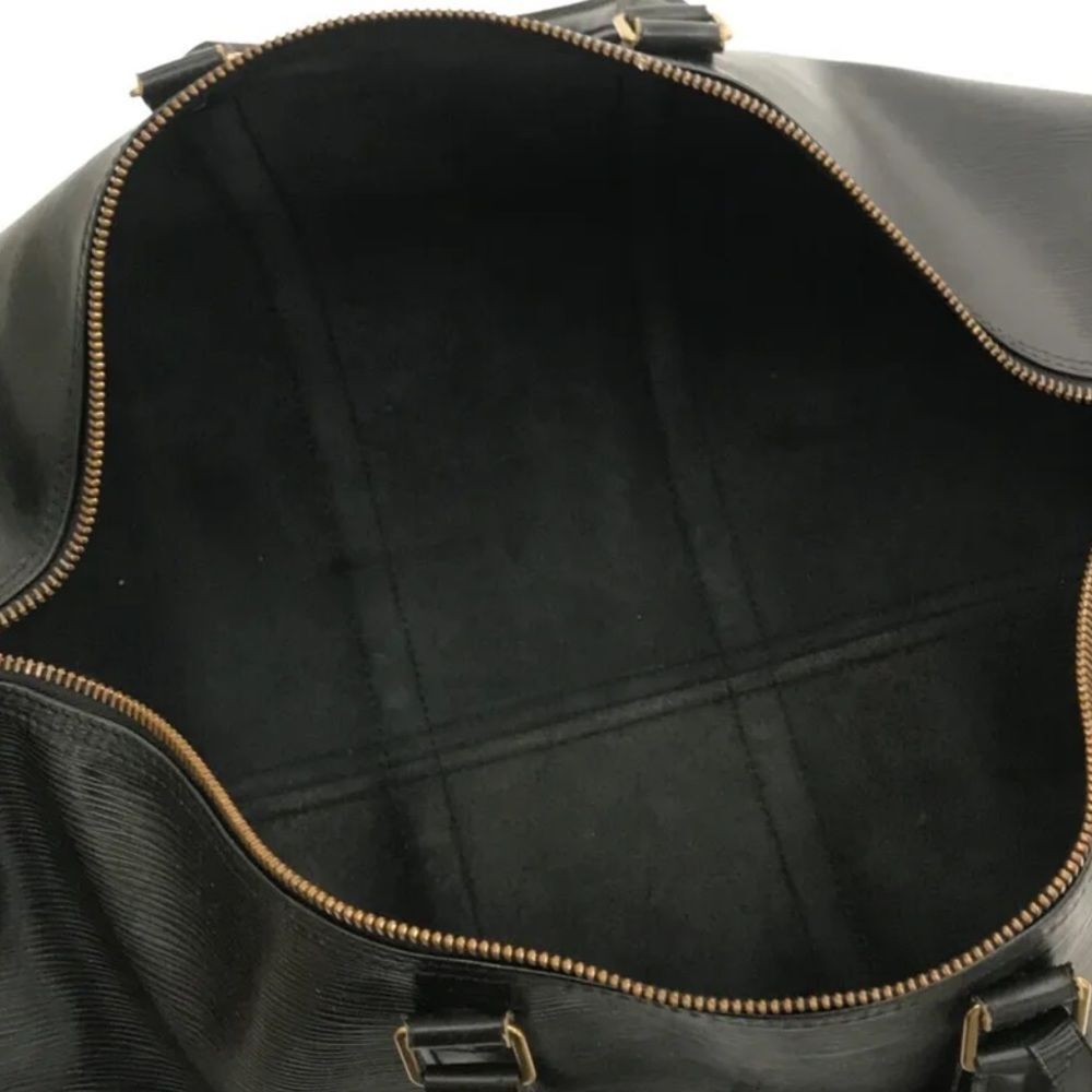 LOUIS VUITTON Black Epi Keepall LV50 Boston Weekend Travel Duffle Bag VI8911 - Picture 9 of 16
